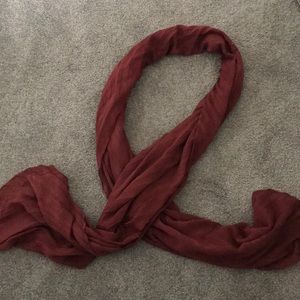 Lightweight burgundy scarf